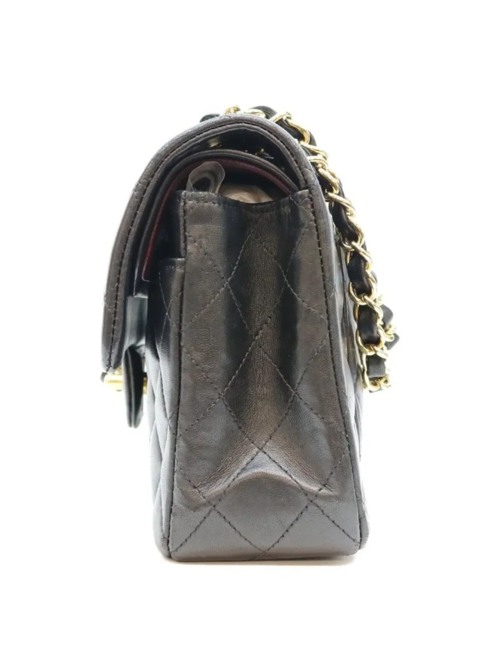 Chanel Black Lambskin Quilted 23 Shoulder Bag